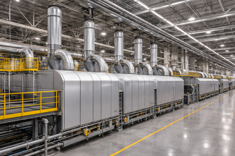 Industrial automotive paint shop interior