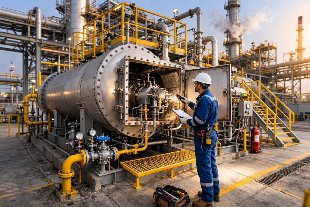 Industrial inspection at gas facility
